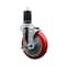 Service Caster 5'' Red Poly Swivel 1-5/8'' Expanding Stem Caster with Brake SCC-EX20S514-PPUB-RED-TLB-158 - alternate 1